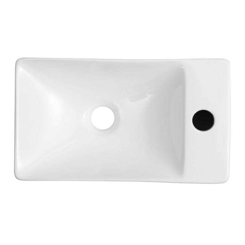 Felix 15 in. W x 8 in. D Modern Wall Mounted Rectangular Ceramic Mini Sink