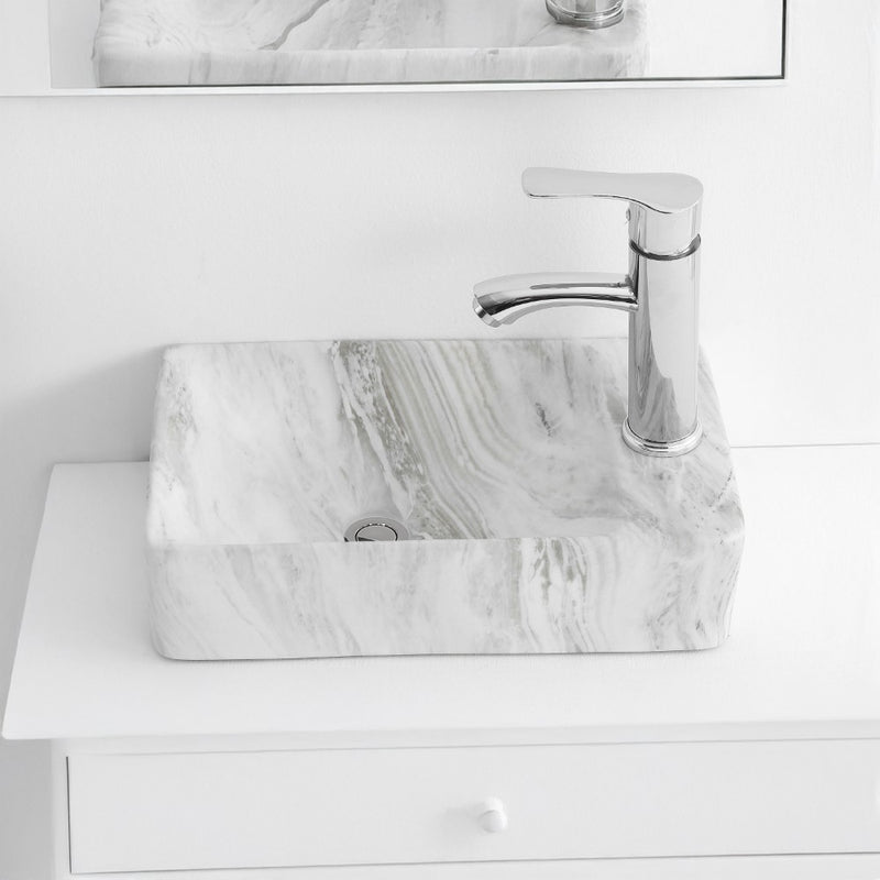 Felix 15 in. W x 8 in. D Modern Wall Mounted Rectangular Ceramic Mini Sink