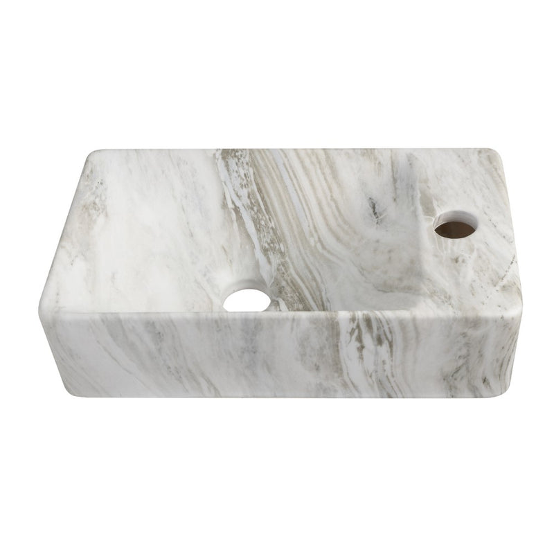 Felix 15 in. W x 8 in. D Modern Wall Mounted Rectangular Ceramic Mini Sink