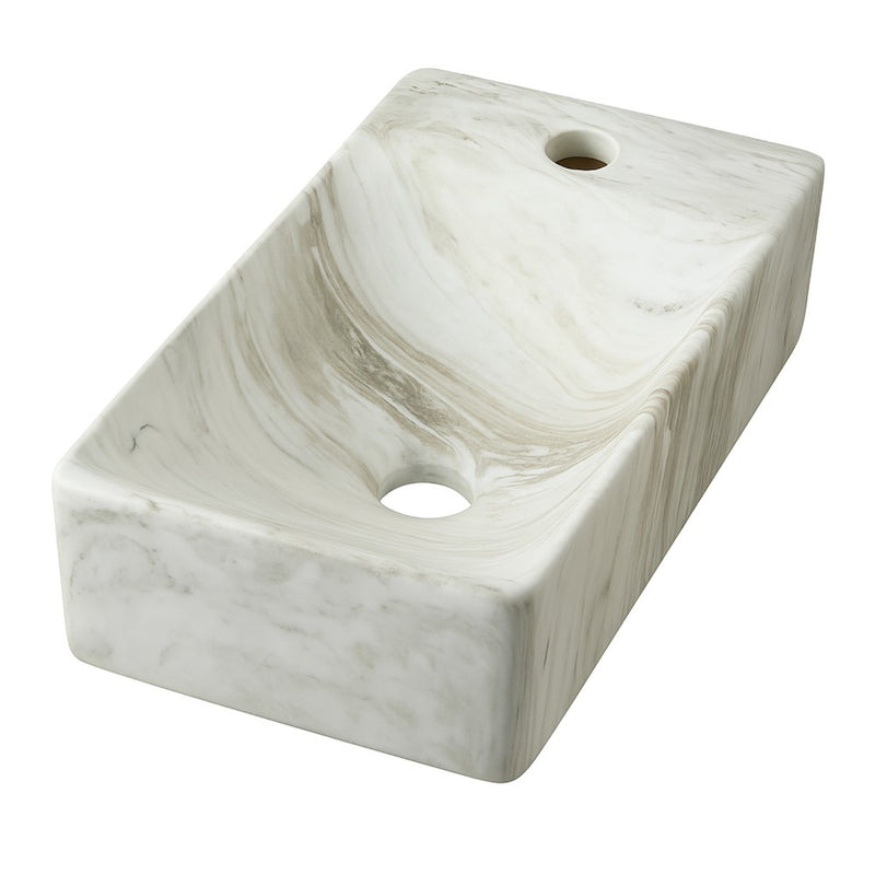 Felix 15 in. W x 8 in. D Modern Wall Mounted Rectangular Ceramic Mini Sink