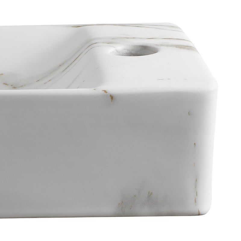 Felix 15 in. W x 8 in. D Modern Wall Mounted Rectangular Ceramic Mini Sink