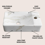 Felix 15 in. W x 8 in. D Modern Wall Mounted Rectangular Ceramic Mini Sink