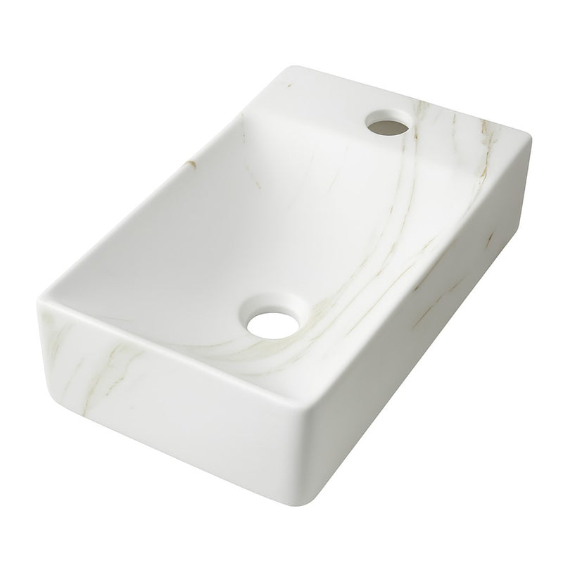 Felix 15 in. W x 8 in. D Modern Wall Mounted Rectangular Ceramic Mini Sink