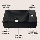 Felix 15 in. W x 8 in. D Modern Wall Mounted Rectangular Ceramic Mini Sink