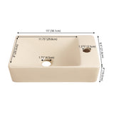 Felix 15 in. W x 8 in. D Modern Wall Mounted Rectangular Ceramic Mini Sink