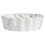 Atelier 15 in. Round Art Deco Contemporary Scalloped Ceramic Bathroom Vessel Sink