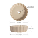 Atelier 15 in. Round Art Deco Contemporary Scalloped Ceramic Bathroom Vessel Sink