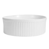 Element 14.75 in. W x 14.75 in. D Modern Designer Round Fluted Ceramic Bathroom Vessel Sink