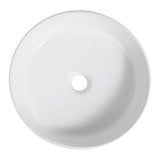 Element 14.75 in. W x 14.75 in. D Modern Designer Round Fluted Ceramic Bathroom Vessel Sink