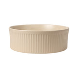 Element 14.75 in. W x 14.75 in. D Modern Designer Round Fluted Ceramic Bathroom Vessel Sink