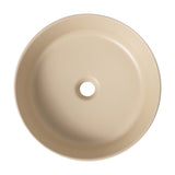 Element 14.75 in. W x 14.75 in. D Modern Designer Round Fluted Ceramic Bathroom Vessel Sink