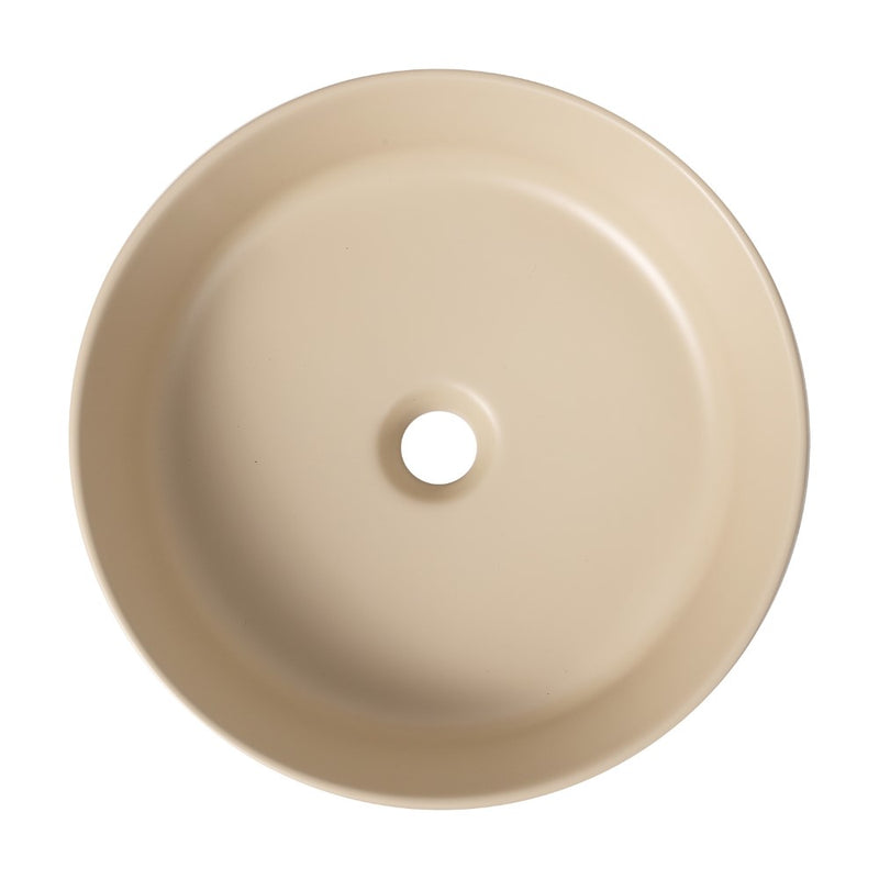Element 14.75 in. W x 14.75 in. D Modern Designer Round Fluted Ceramic Bathroom Vessel Sink