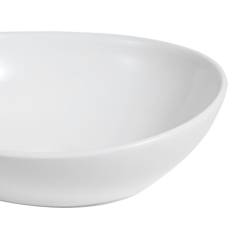 Cascade 16 in. W x 13.5 in. D Modern Minimalist Oval Ceramic Bathroom Vessel Sink