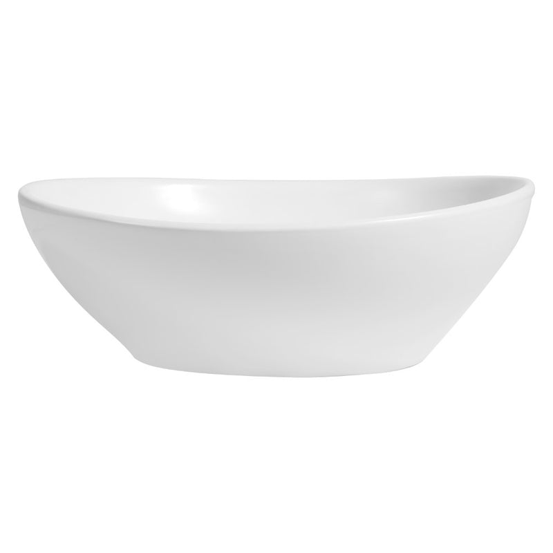 Cascade 16 in. W x 13.5 in. D Modern Minimalist Oval Ceramic Bathroom Vessel Sink