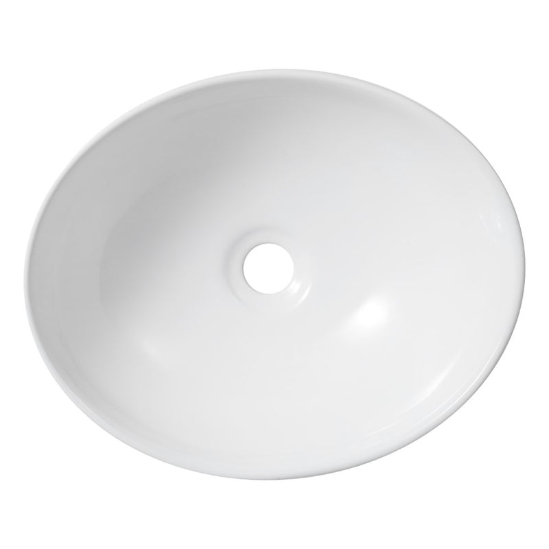Cascade 16 in. W x 13.5 in. D Modern Minimalist Oval Ceramic Bathroom Vessel Sink
