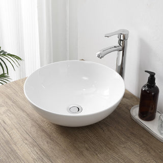 Quarry 15.5 in. Round Classic Designer Ceramic Bathroom Bowl Vessel Sink
