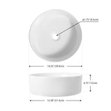 Aura 14.25 in. Round Art Deco Contemporary Ceramic Bathroom Vessel Sink