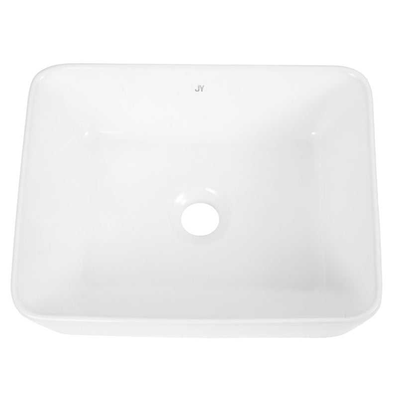 Ferbon 16 in. W x 12 in. D Modern Rectangular Ceramic Above Counter Vessel Bathroom Vanity Sink Basin