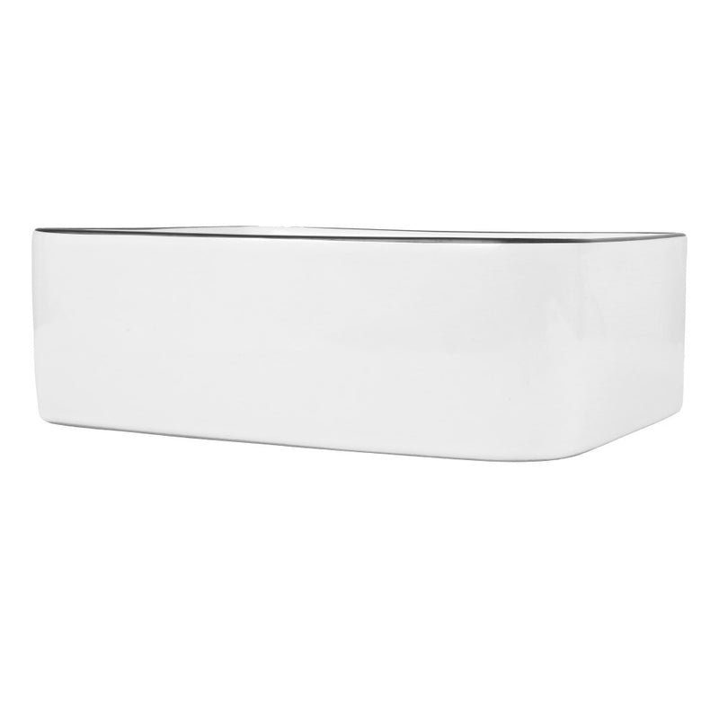 Ferbon 16 in. W x 12 in. D Modern Rectangular Ceramic Above Counter Vessel Bathroom Vanity Sink Basin
