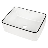 Ferbon 16 in. W x 12 in. D Modern Rectangular Ceramic Above Counter Vessel Bathroom Vanity Sink Basin