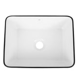 Ferbon 16 in. W x 12 in. D Modern Rectangular Ceramic Above Counter Vessel Bathroom Vanity Sink Basin