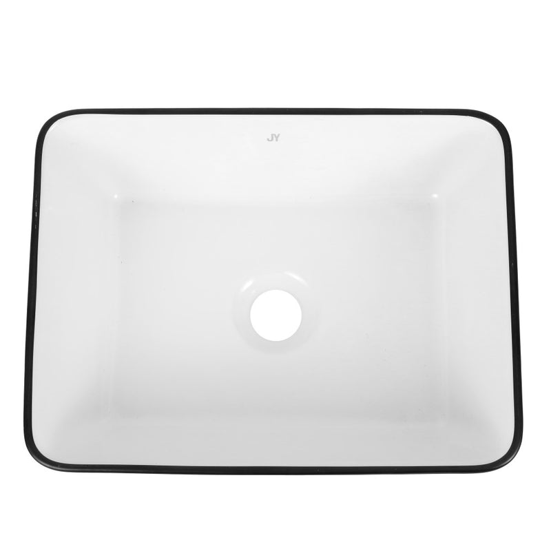 Ferbon 16 in. W x 12 in. D Modern Rectangular Ceramic Above Counter Vessel Bathroom Vanity Sink Basin