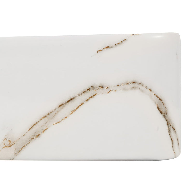 Ferbon 16 in. W x 12 in. D Modern Rectangular Ceramic Above Counter Vessel Bathroom Vanity Sink Basin