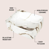 Ferbon 16 in. W x 12 in. D Modern Rectangular Ceramic Above Counter Vessel Bathroom Vanity Sink Basin