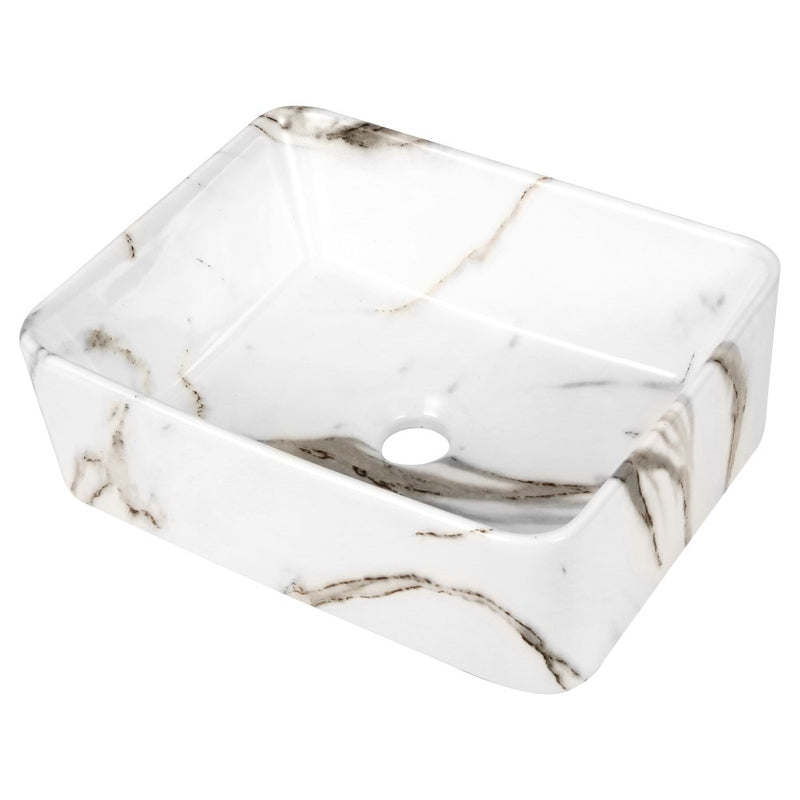 Ferbon 16 in. W x 12 in. D Modern Rectangular Ceramic Above Counter Vessel Bathroom Vanity Sink Basin