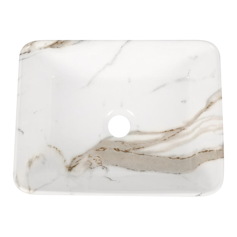 Ferbon 16 in. W x 12 in. D Modern Rectangular Ceramic Above Counter Vessel Bathroom Vanity Sink Basin