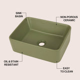 Ferbon 16 in. W x 12 in. D Modern Rectangular Ceramic Above Counter Vessel Bathroom Vanity Sink Basin