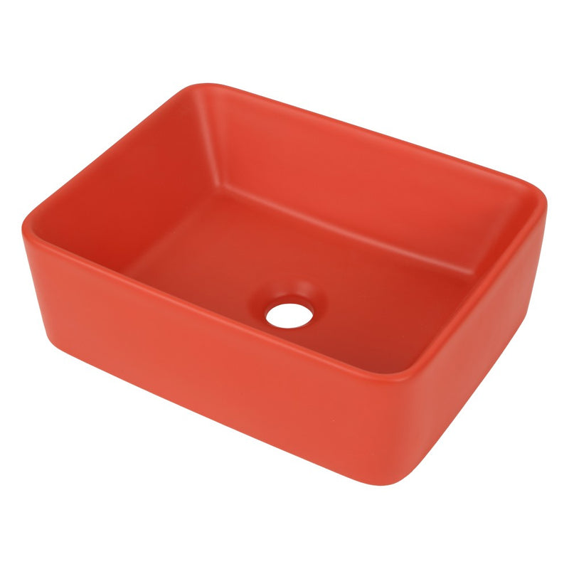Ferbon 16 in. W x 12 in. D Modern Rectangular Ceramic Above Counter Vessel Bathroom Vanity Sink Basin