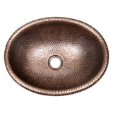 Wallace 17 in. Oval Bowl Rustic Pure Copper Hand-Hammered Drop-In/Above Counter Bathroom Vanity Sink