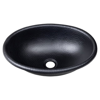 Wallace 17 in. Oval Bowl Rustic Pure Copper Hand-Hammered Drop-In/Above Counter Bathroom Vanity Sink