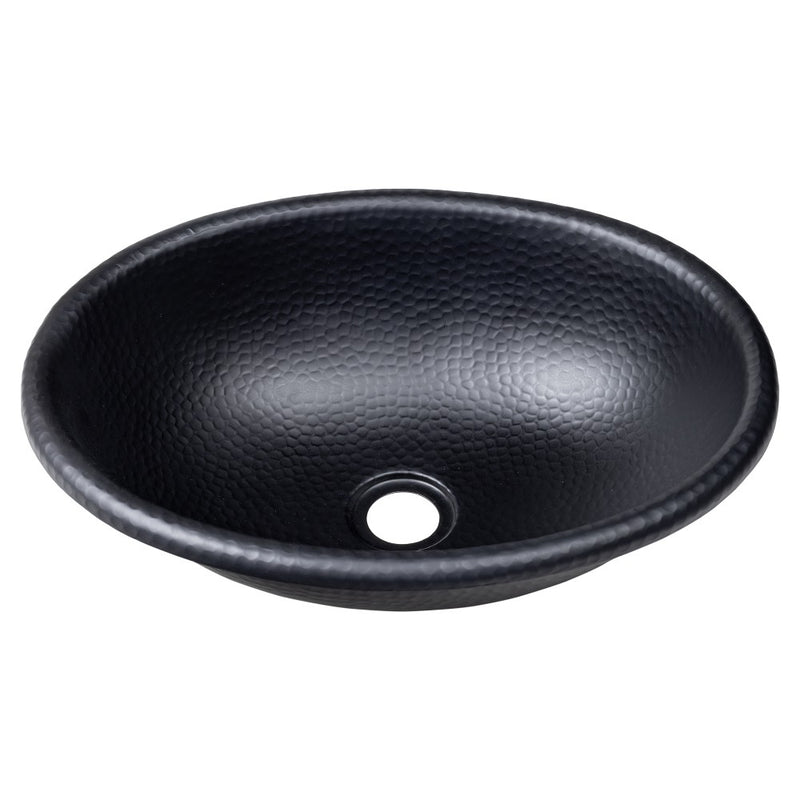Wallace 17 in. Oval Bowl Rustic Pure Copper Hand-Hammered Drop-In/Above Counter Bathroom Vanity Sink