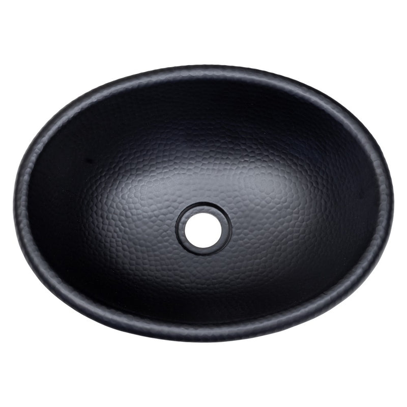Wallace 17 in. Oval Bowl Rustic Pure Copper Hand-Hammered Drop-In/Above Counter Bathroom Vanity Sink
