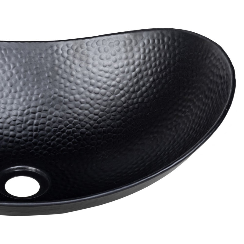 Dinghy 19 in. Boat-Shaped Rustic Pure Copper Hand-Hammered Above Counter Vessel Bathroom Vanity Sink