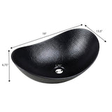 Dinghy 19 in. Boat-Shaped Rustic Pure Copper Hand-Hammered Above Counter Vessel Bathroom Vanity Sink