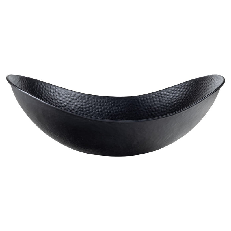 Dinghy 19 in. Boat-Shaped Rustic Pure Copper Hand-Hammered Above Counter Vessel Bathroom Vanity Sink