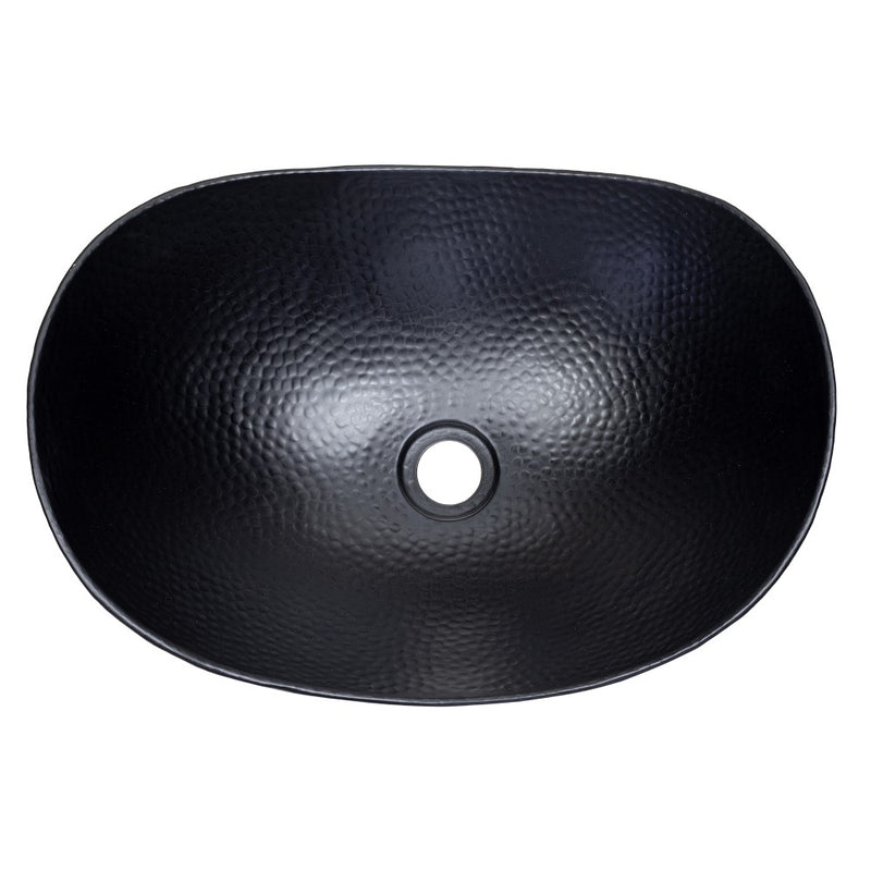 Dinghy 19 in. Boat-Shaped Rustic Pure Copper Hand-Hammered Above Counter Vessel Bathroom Vanity Sink