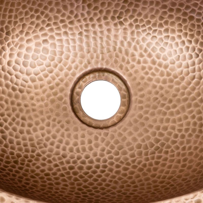 Mallory 17 in. Skirted Oval Bowl Pure Copper Hand-Hammered Above Counter Vessel Bathroom Vanity Sink