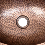 Mallory 17 in. Skirted Oval Bowl Pure Copper Hand-Hammered Above Counter Vessel Bathroom Vanity Sink