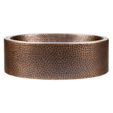 Mallory 17 in. Skirted Oval Bowl Pure Copper Hand-Hammered Above Counter Vessel Bathroom Vanity Sink