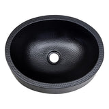 Mallory 17 in. Skirted Oval Bowl Pure Copper Hand-Hammered Above Counter Vessel Bathroom Vanity Sink