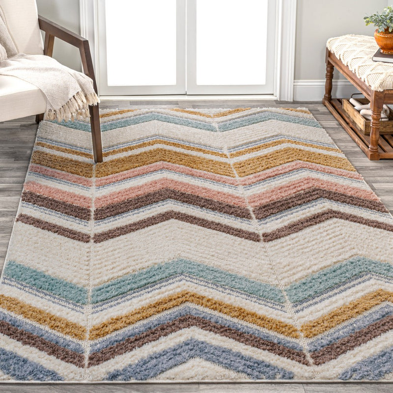 Elin Chevron High-low Area Rug