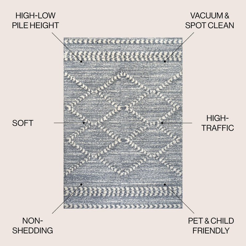 Sofie Moroccan Trellis High-low Area Rug