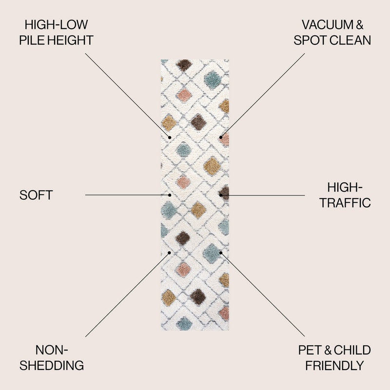 Astrid Retro Trellis High-low Area Rug