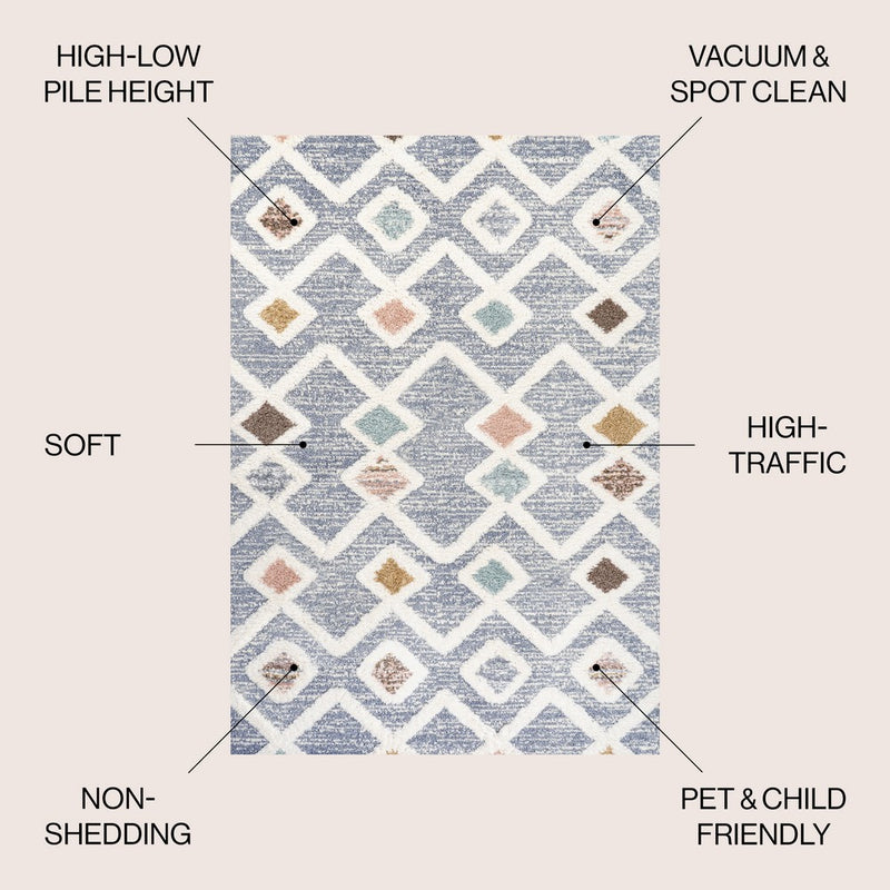 Monique Trellis High-low Area Rug