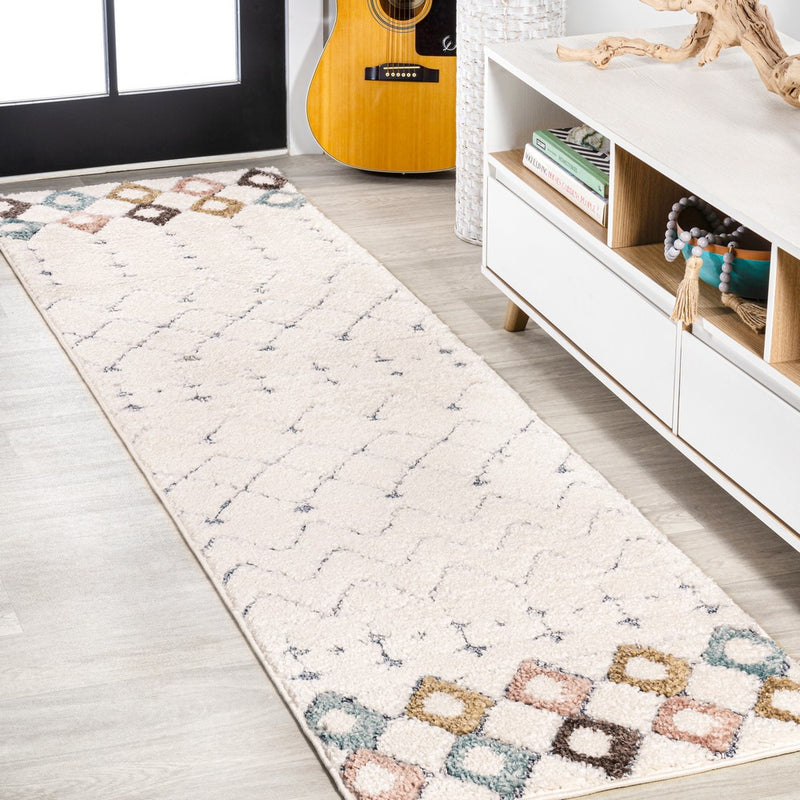 Pia Moroccan Trellis Plush Carved Area Rug