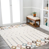 Pia Moroccan Trellis Plush Carved Area Rug